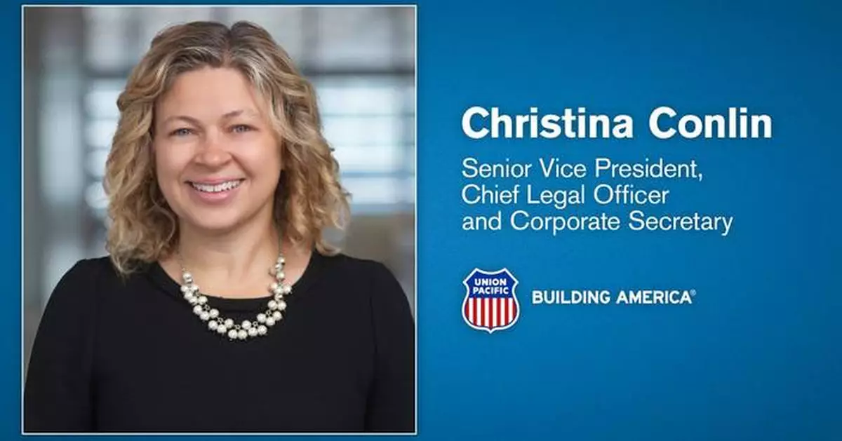 Union Pacific Announces Appointment of Christina Conlin to Senior Vice President, Chief Legal Officer and Corporate Secretary