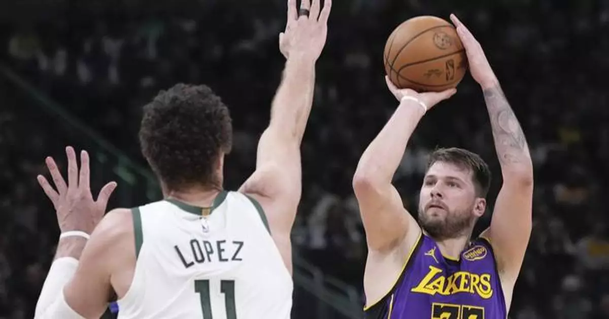 Bucks withstand Doncic's 45-point effort and end 3-game skid with 126-106 victory over Lakers