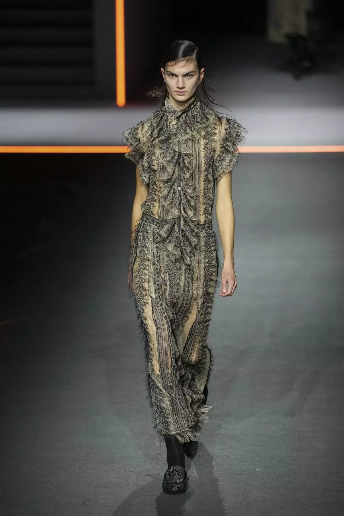 A model wears a creation as part of the Dior Fall/Winter 2025-2026 Womenswear collection presented Tuesday, March 4, 2025. in Paris. (Photo by Scott A Garfitt/Invision/AP)