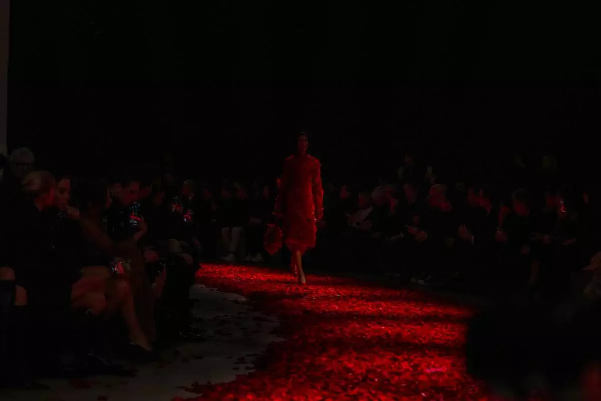 Models wear creations as part of the Ferragamo's Fall/Winter 2025-2026 collection presented in Milan, Italy, Saturday, March 1, 2025. (AP Photo/Antonio Calanni)