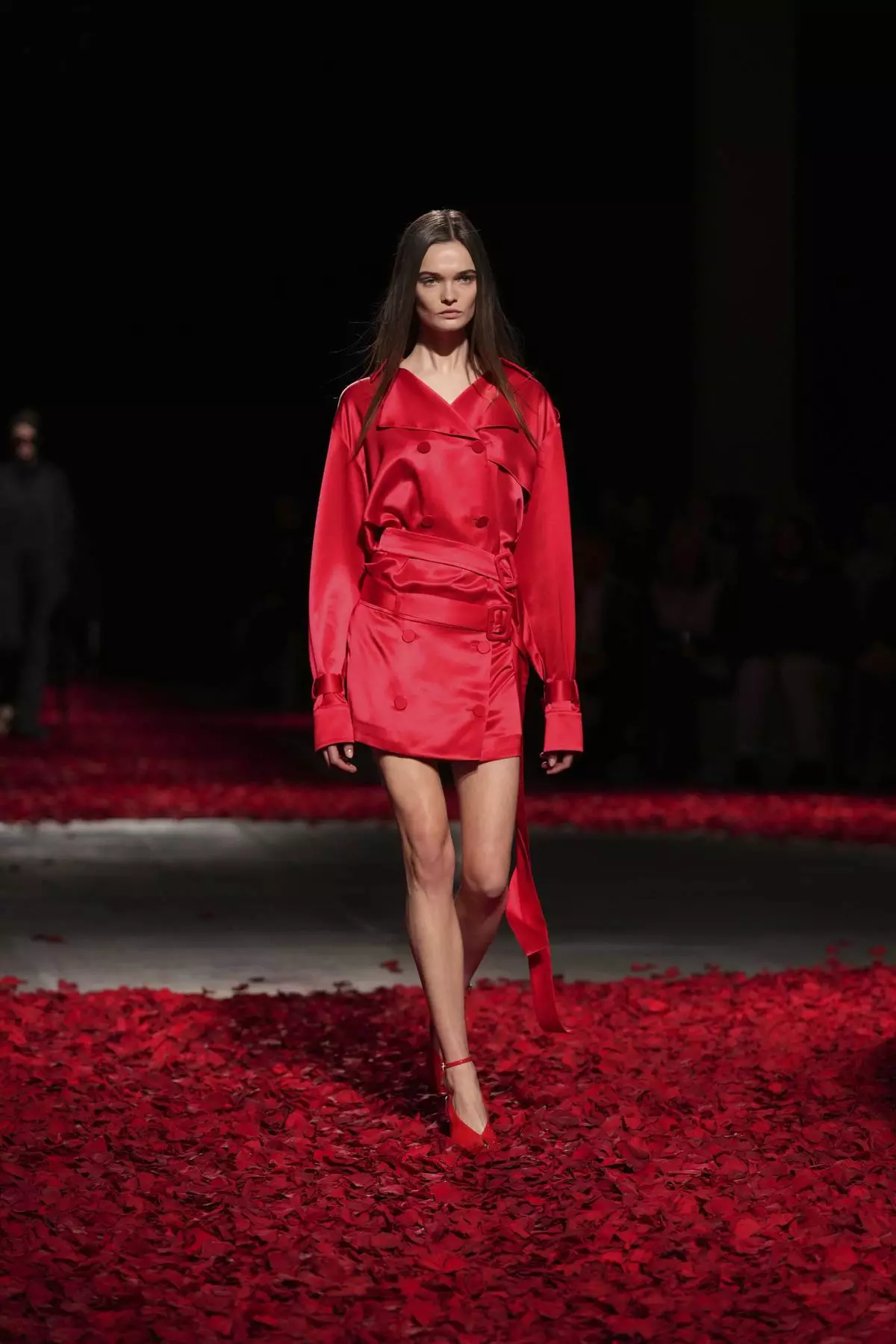 Models wear creations as part of the Ferragamo's Fall/Winter 2025-2026 collection presented in Milan, Italy, Saturday, March 1, 2025. (AP Photo/Antonio Calanni)