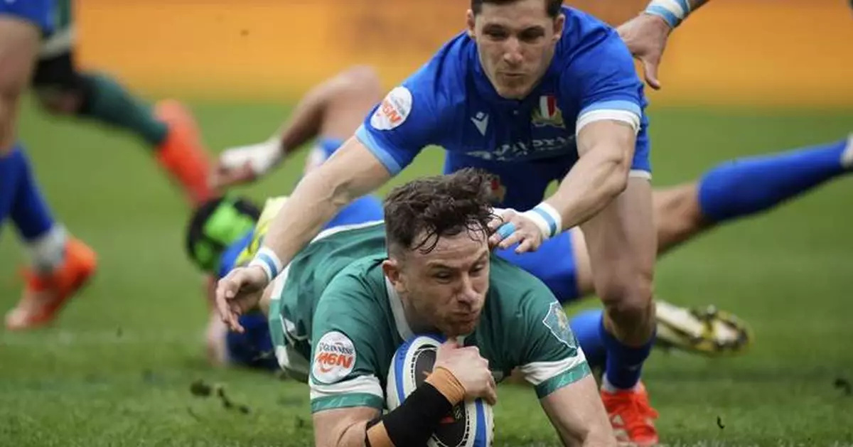 Deflated Ireland scrapes past Italy 22-17 in Rome and remains third in the Six Nations
