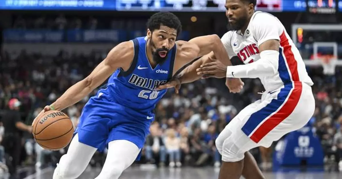 Dinwiddie and Washington lead Mavericks past Pistons 123-117, ending 4-game losing streak
