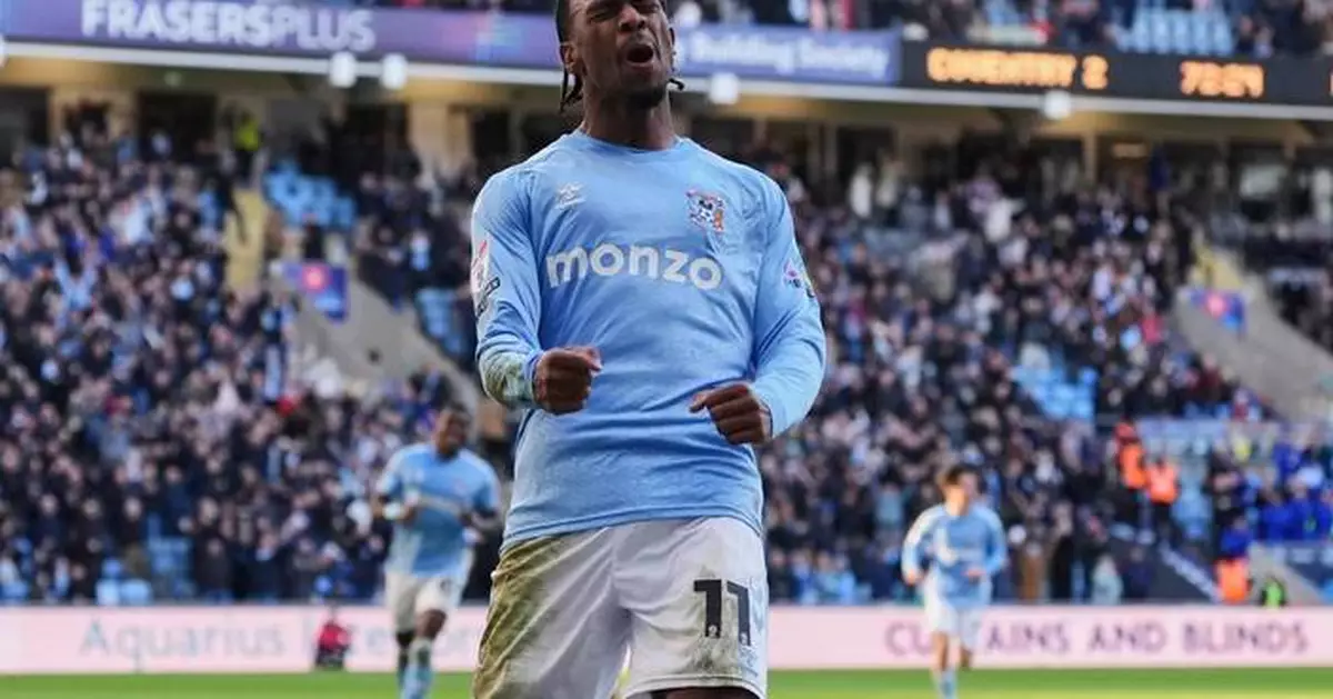 American forward Haji Wright's first hat trick in England leads Coventry over Sunderland 3-0