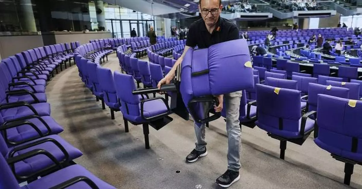 The blue seats in Germany's parliament are being moved to match voters' choices