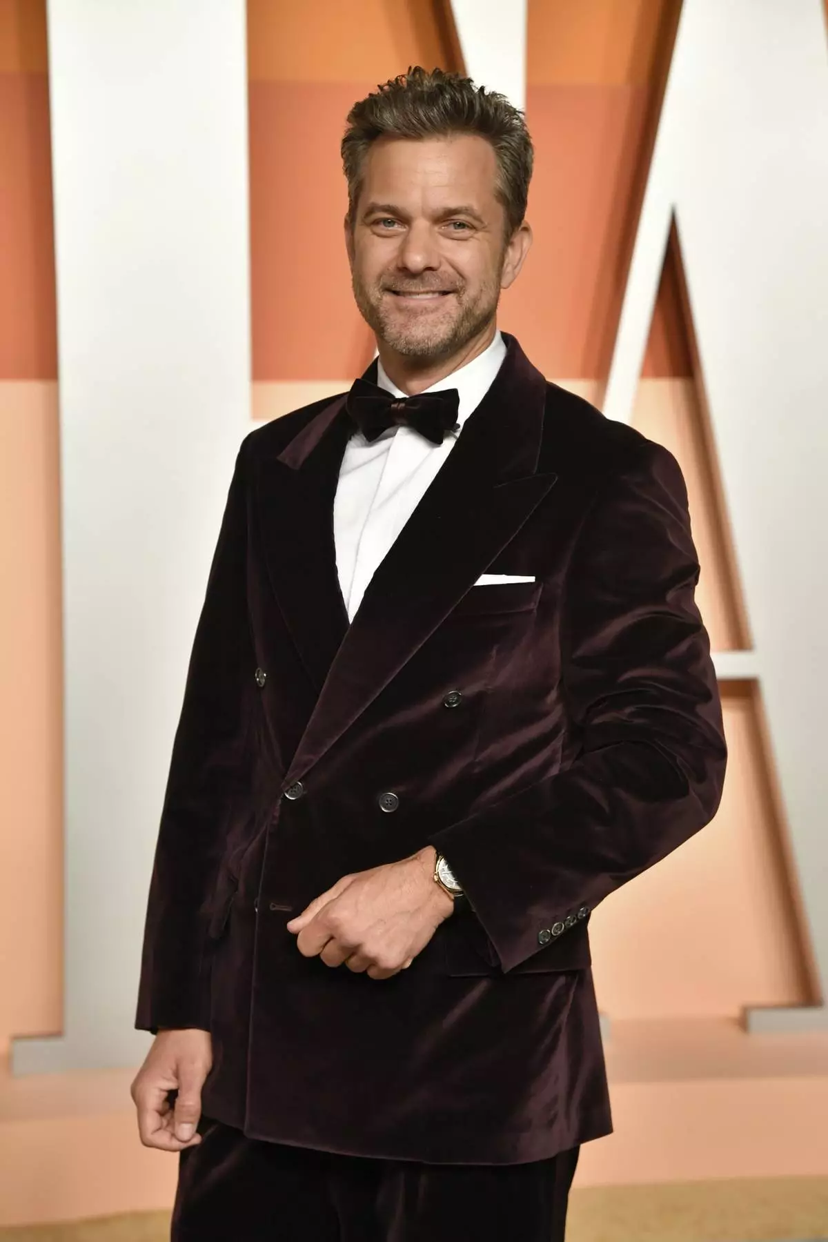 Joshua Jackson arrives at the Vanity Fair Oscar Party on Sunday, March 2, 2025, at the Wallis Annenberg Center for the Performing Arts in Beverly Hills, Calif. (Photo by Evan Agostini/Invision/AP)