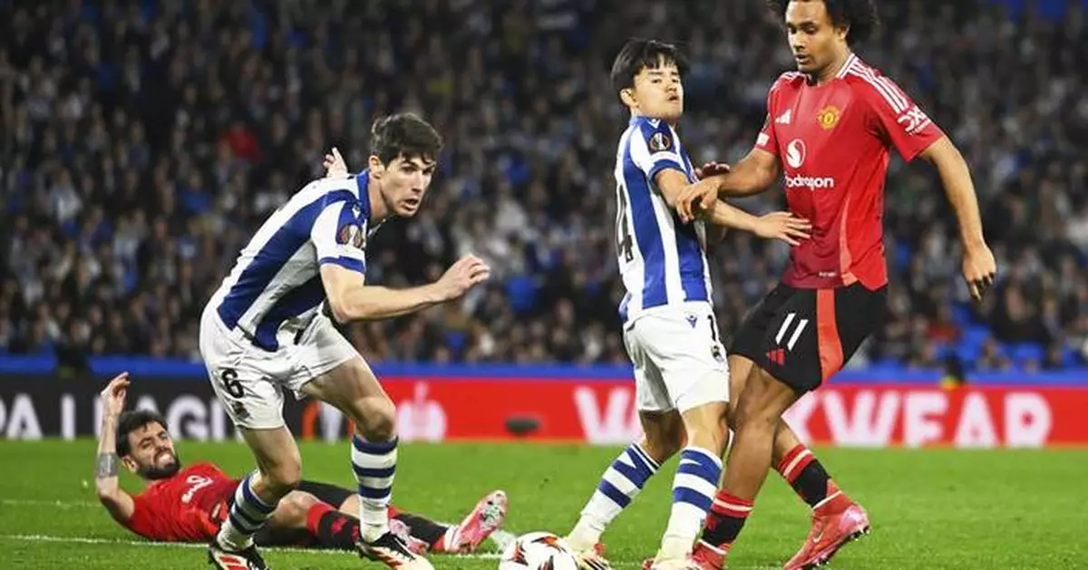 Man United draws 1-1 at Real Sociedad in Europa League and Tottenham loses to AZ Alkmaar