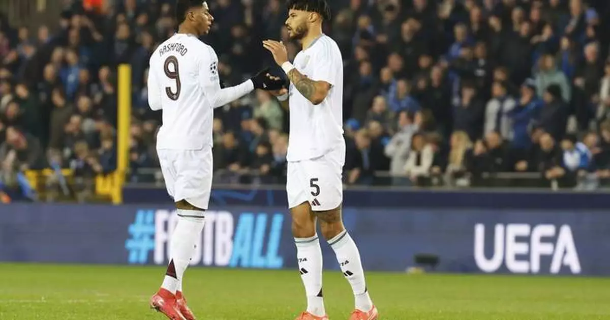 Rashford returns to Champions League in Aston Villa's 3-1 win at Club Brugge