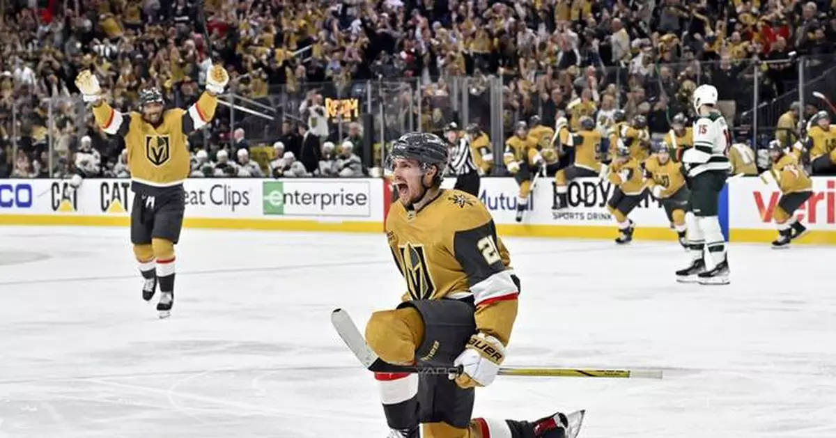Howden's OT goal gives Golden Knights a 3-2 win over the Wild and 3-2 series lead