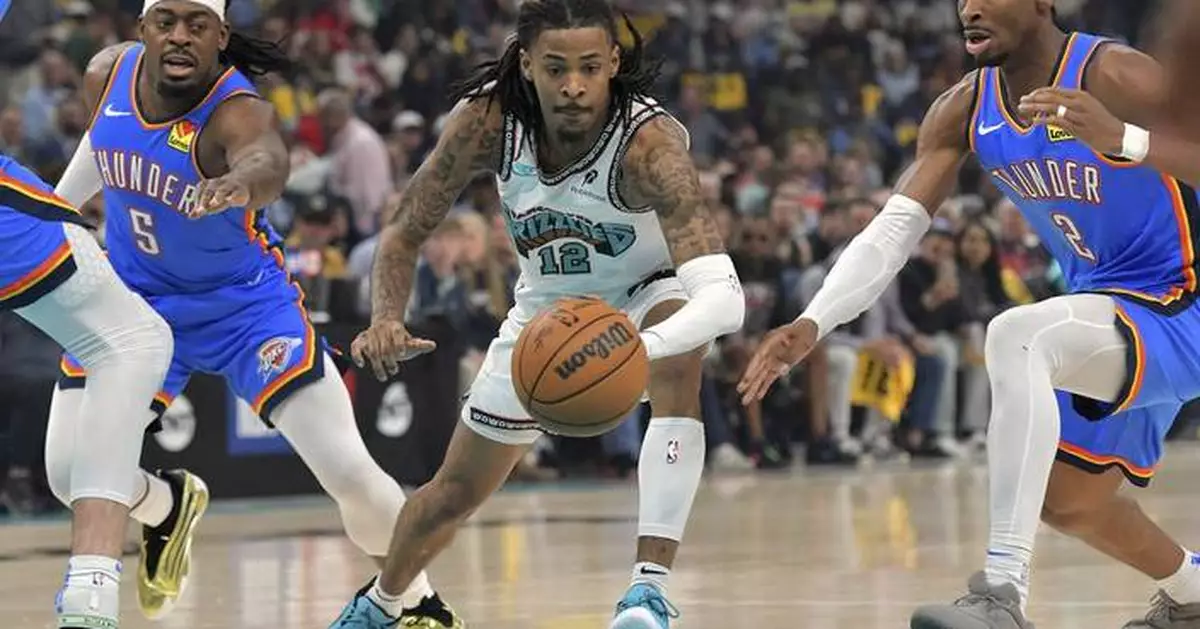 Grizzlies guard Ja Morant exits playoff game vs Thunder with left hip contusion after hard fall