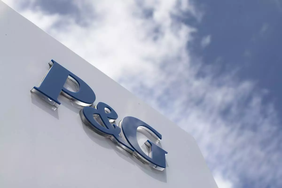 FILE - This July 9, 2015, file photo, shows signage outside Procter & Gamble corporate headquarters in downtown Cincinnati. (AP Photo/John Minchillo, File)