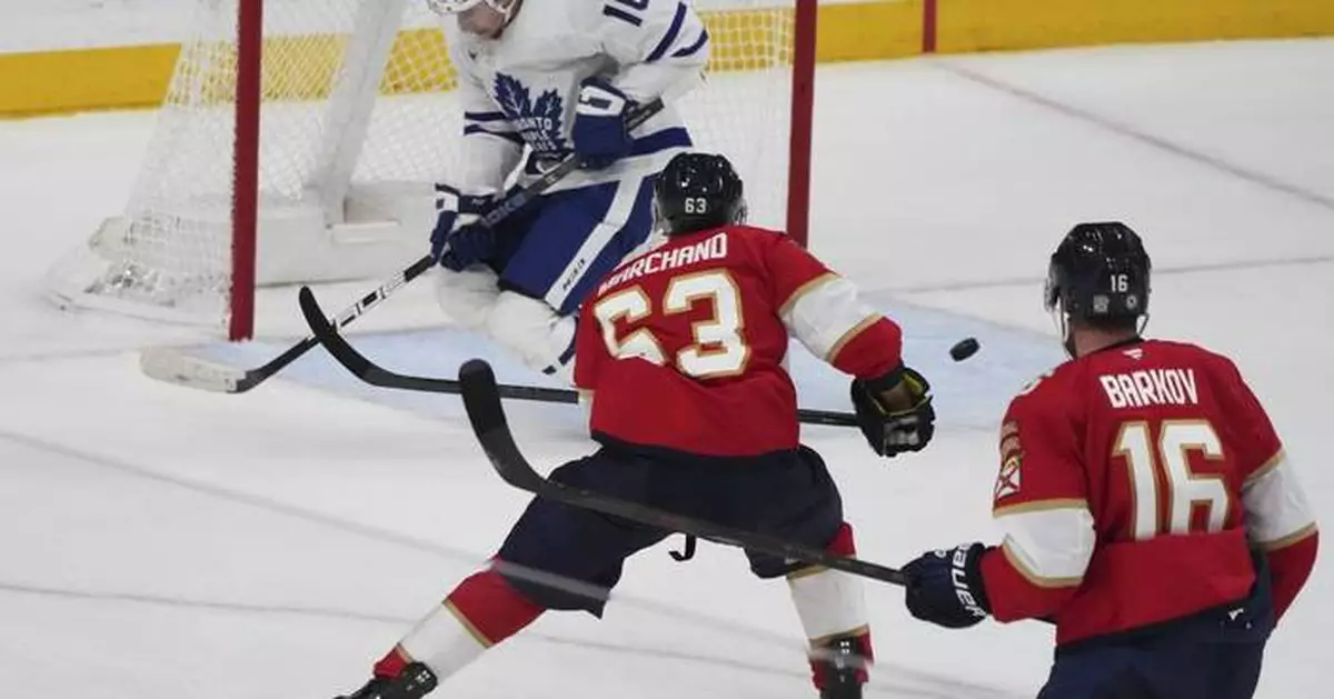Marchand gets his first goal since joining the Panthers. The team celebrated with some chirps