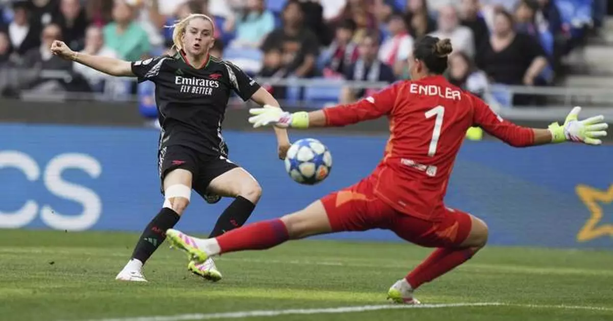 Arsenal stuns 8-time champ Lyon with 4-1 away win to reach Women's Champions League final