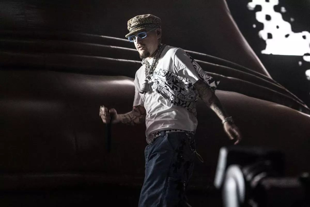 Yeat performs during the first weekend of the Coachella Valley Music and Arts Festival at the Empire Polo Club on Friday, April 11, 2025, in Indio, Calif. (Photo by Amy Harris/Invision/AP)