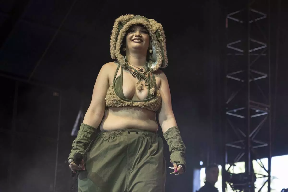 Lola Young performs during the first weekend of the Coachella Valley Music and Arts Festival at the Empire Polo Club on Friday, April 11, 2025, in Indio, Calif. (Photo by Amy Harris/Invision/AP)