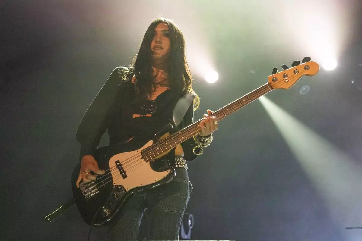 Sonia Garcia of Glixen performs during the first weekend of the Coachella Valley Music and Arts Festival at the Empire Polo Club on Friday, April 11, 2025, in Indio, Calif. (Photo by Amy Harris/Invision/AP)