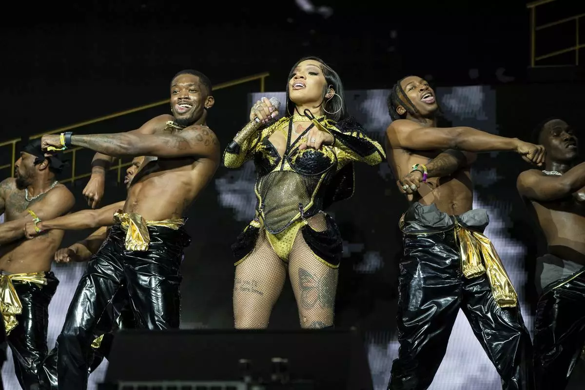 GloRilla performs during the first weekend of the Coachella Valley Music and Arts Festival at the Empire Polo Club on Friday, April 11, 2025, in Indio, Calif. (Photo by Amy Harris/Invision/AP)