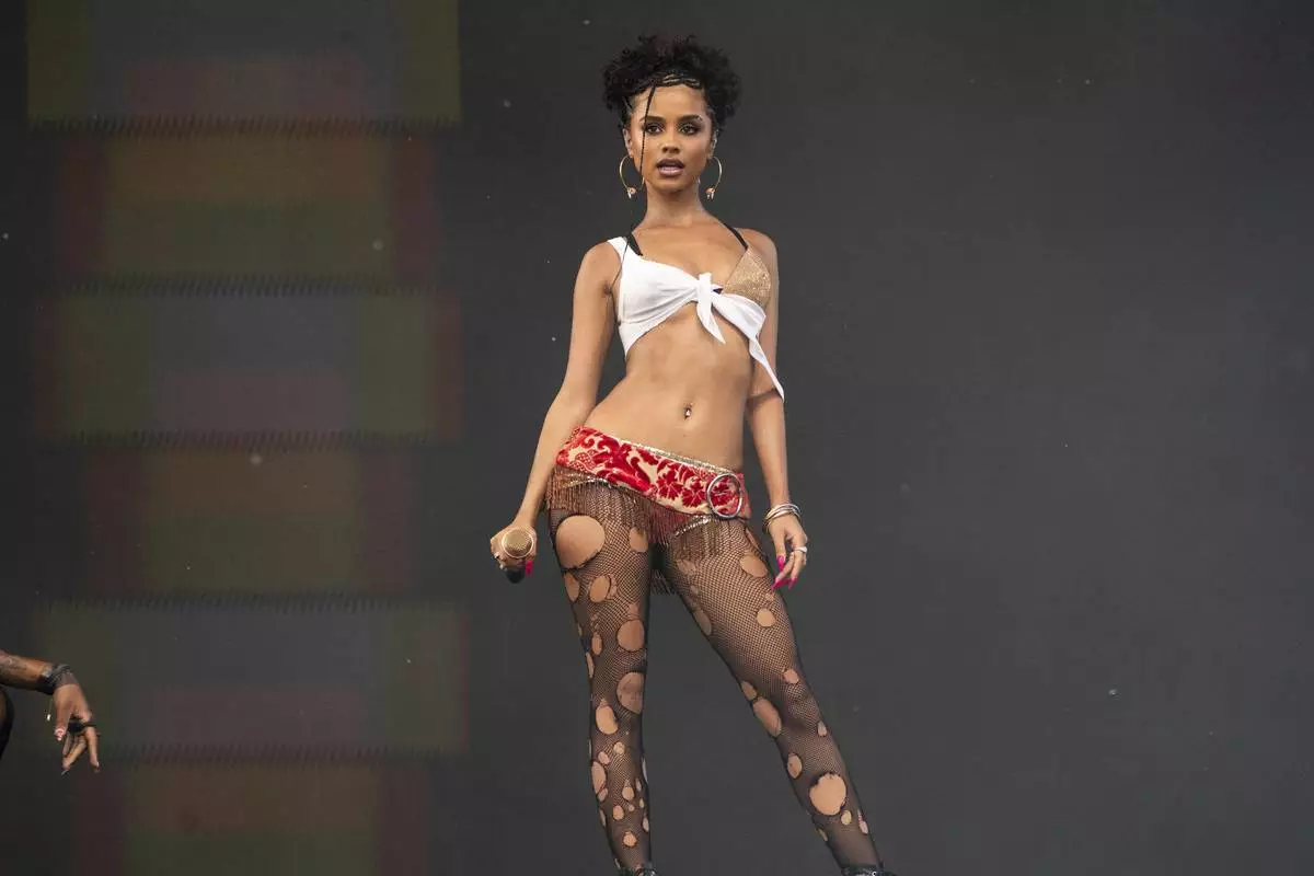 Tyla performs during the first weekend of the Coachella Valley Music and Arts Festival at the Empire Polo Club on Friday, April 11, 2025, in Indio, Calif. (Photo by Amy Harris/Invision/AP)