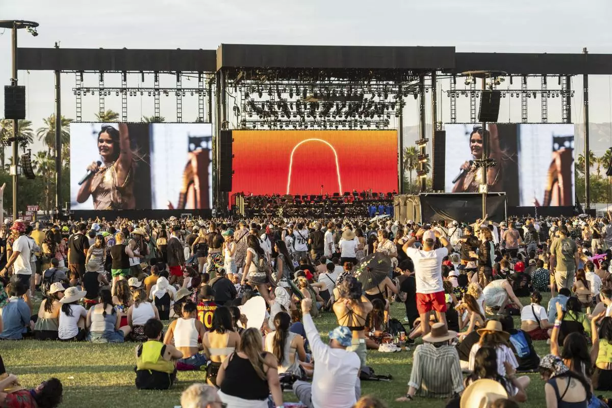 Maren Morris performs with the Los Angeles Philharmonic during the first weekend of the Coachella Valley Music and Arts Festival at the Empire Polo Club on Saturday, April 12, 2025, in Indio, Calif. (Photo by Amy Harris/Invision/AP)