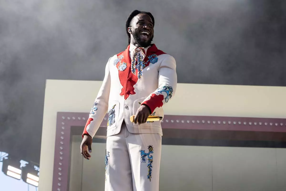 Shaboozey performs during the first weekend of the Coachella Valley Music and Arts Festival at the Empire Polo Club on Sunday, April 13, 2025, in Indio, Calif. (Photo by Amy Harris/Invision/AP)