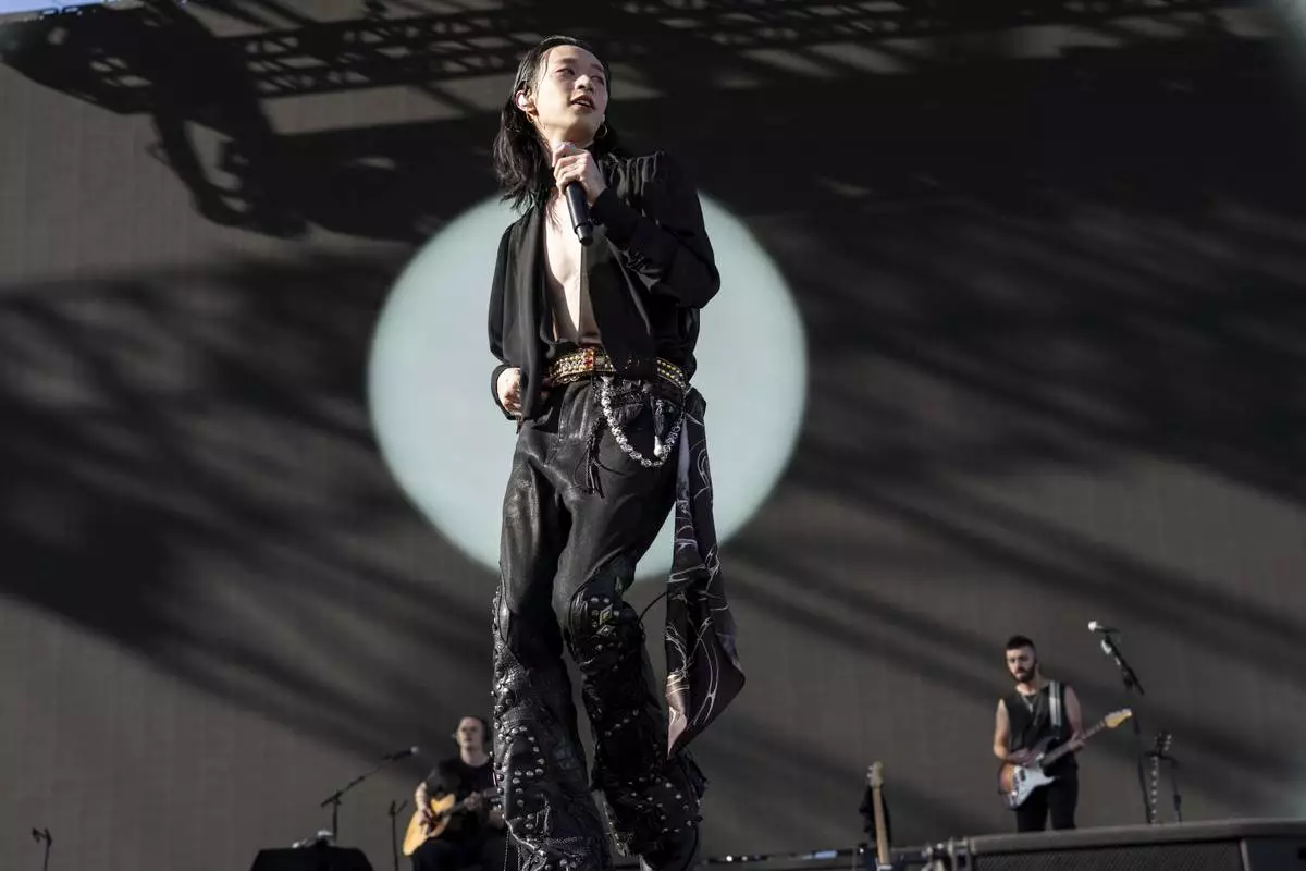 Keshi performs during the first weekend of the Coachella Valley Music and Arts Festival at the Empire Polo Club on Sunday, April 13, 2025, in Indio, Calif. (Photo by Amy Harris/Invision/AP)