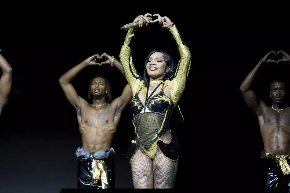 GloRilla performs during the first weekend of the Coachella Valley Music and Arts Festival at the Empire Polo Club on Friday, April 11, 2025, in Indio, Calif. (Photo by Amy Harris/Invision/AP)