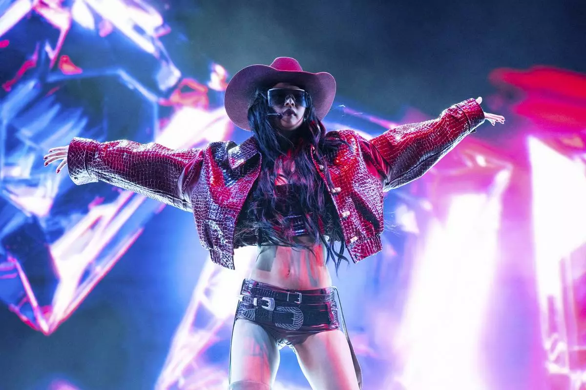 JENNIE performs during the first weekend of the Coachella Valley Music and Arts Festival at the Empire Polo Club on Sunday, April 13, 2025, in Indio, Calif. (Photo by Amy Harris/Invision/AP)