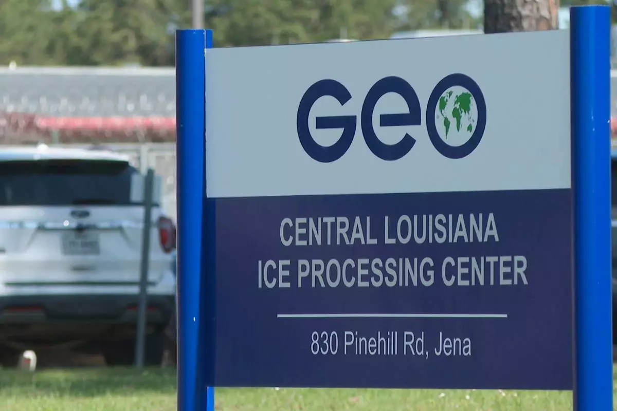 The Central Louisiana ICE processing facility in Jena, La., where Columbia University student Mahmoud Khalil is being held, is shown Tuesday, April 8, 2025. (AP Photo/Stephen Smith)