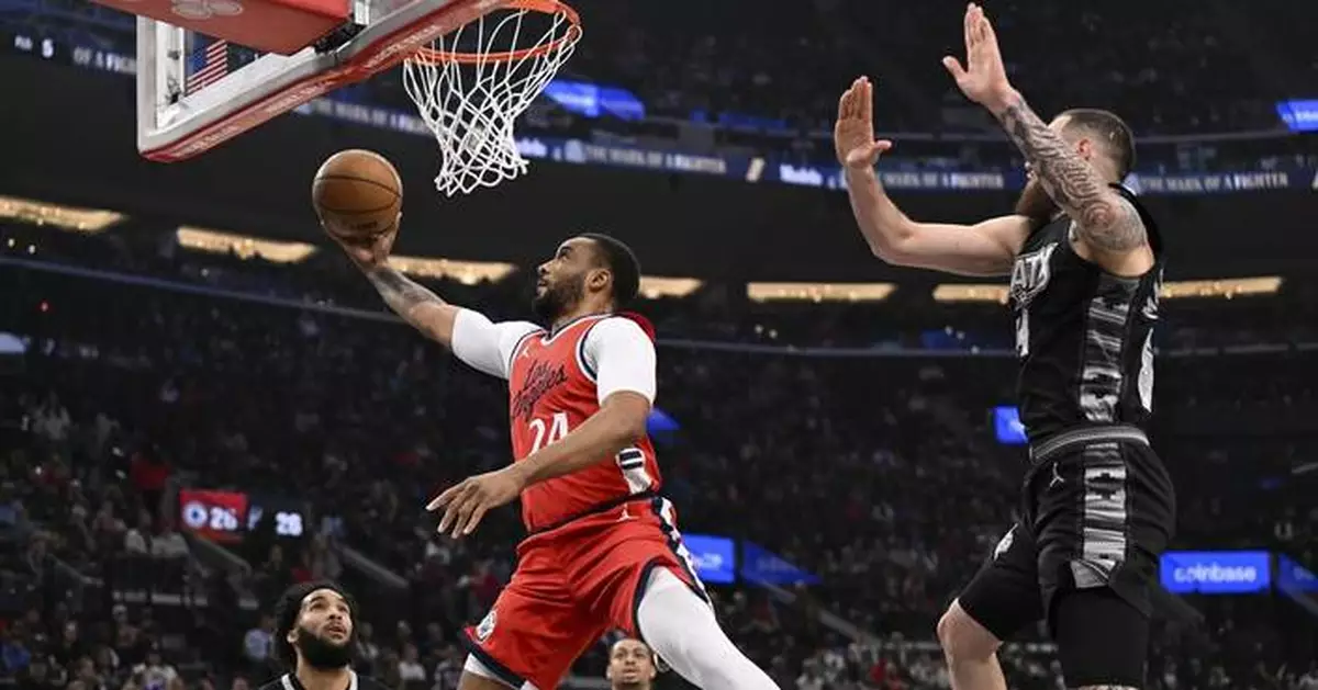 Ivica Zubac leads surging Clippers past Spurs 122-117 and into fourth place in the crowded West