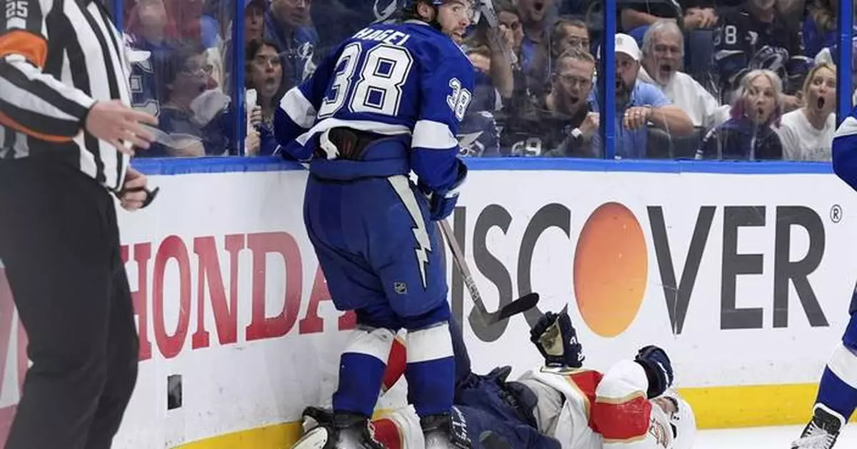 Tensions continue to flare between Lightning and Panthers as Brandon Hagel is knocked out of Game 4