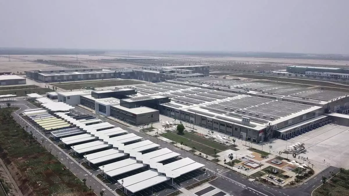 This image released by The LEGO Group, shows a Lego factory in Binh Duong, Vietnam. (The LEGO Group via AP)