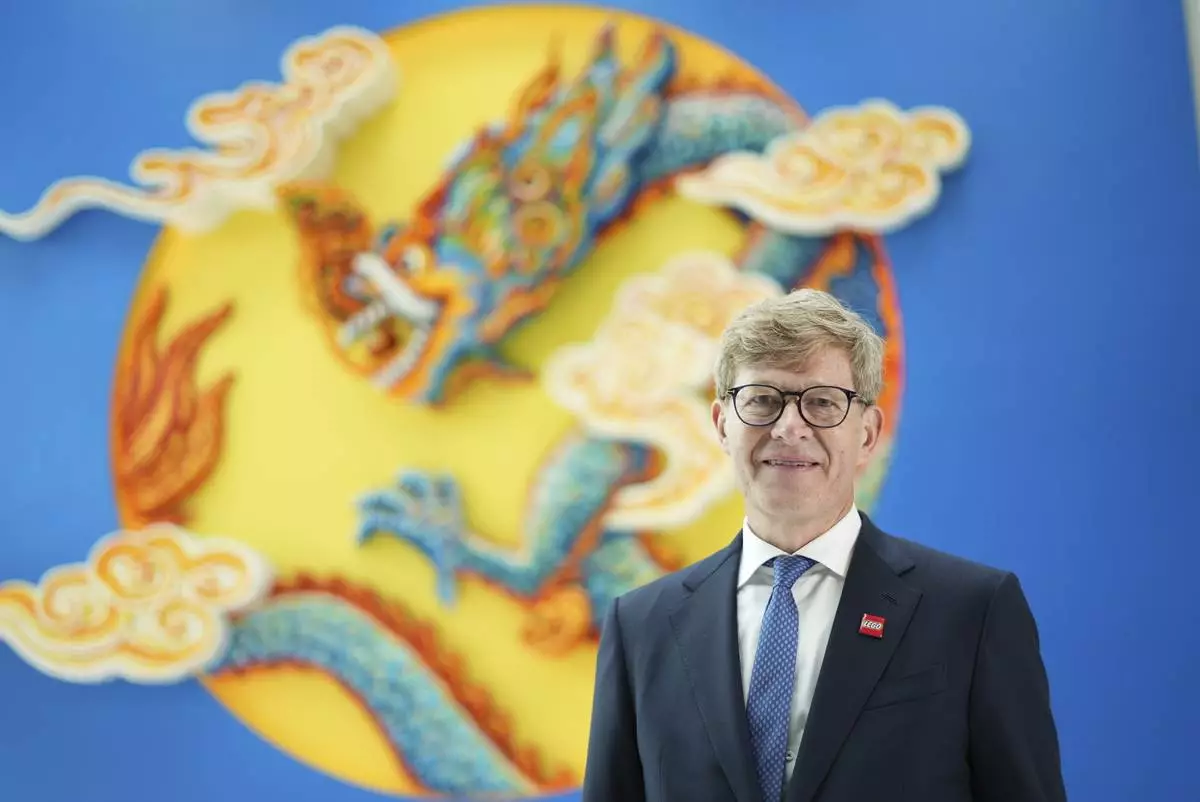 Lego CEO Niels Christiansen poses for a photo at Lego factory in Binh Duong, Vietnam on Wednesday, April 9, 2025. (AP Photo/Hau Dinh)