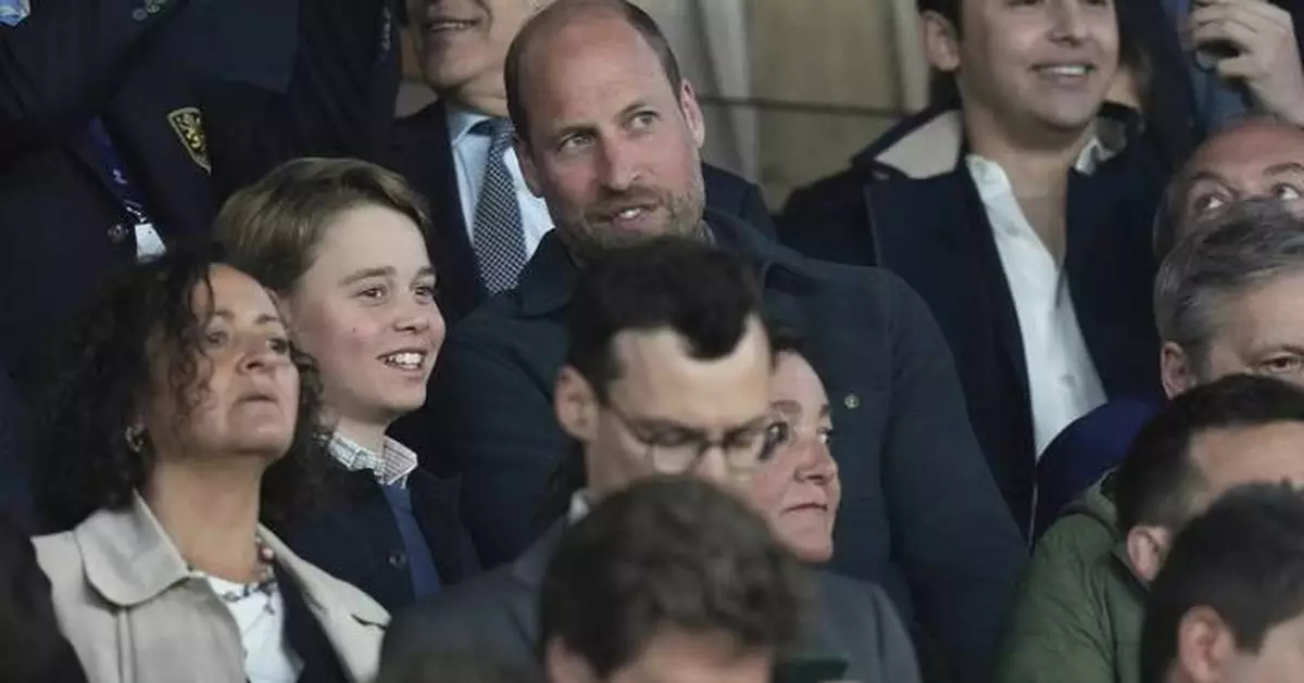 Royal hugs as Prince William watches his beloved Aston Villa play in Paris