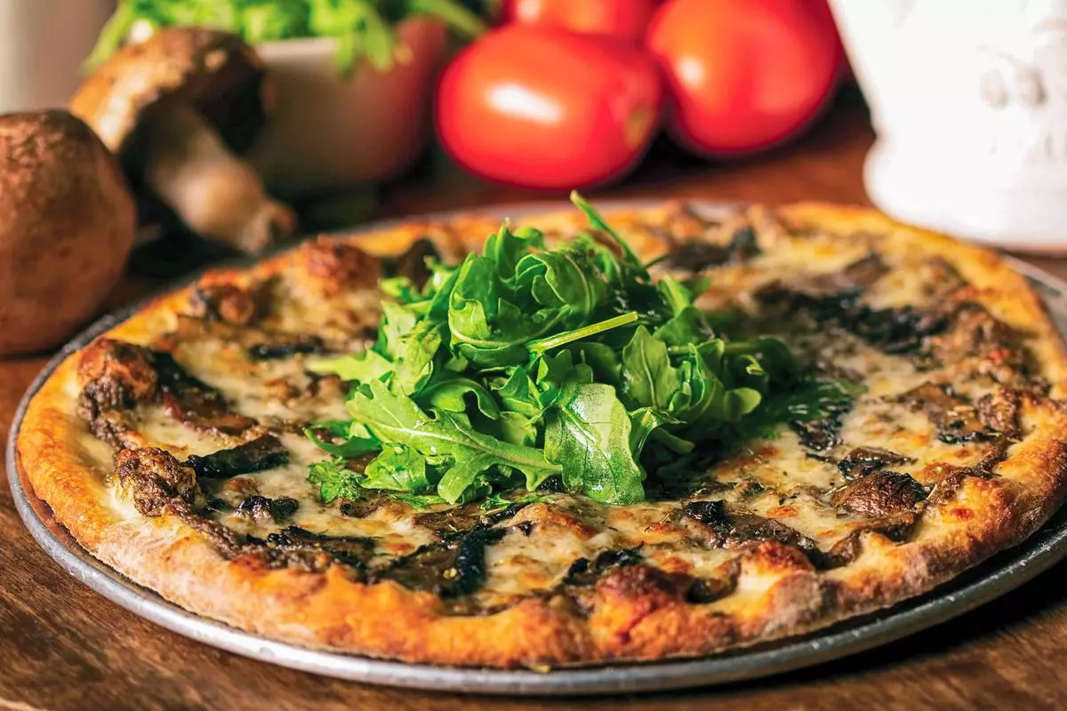 Russo's features unique hand-crafted pizzas like their Truffle Portabello Mushroom Pizza