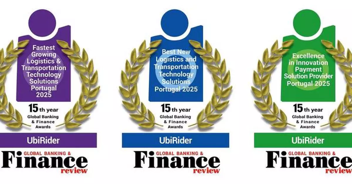 UbiRider Wins Trio of Awards from Global Banking &amp; Finance News