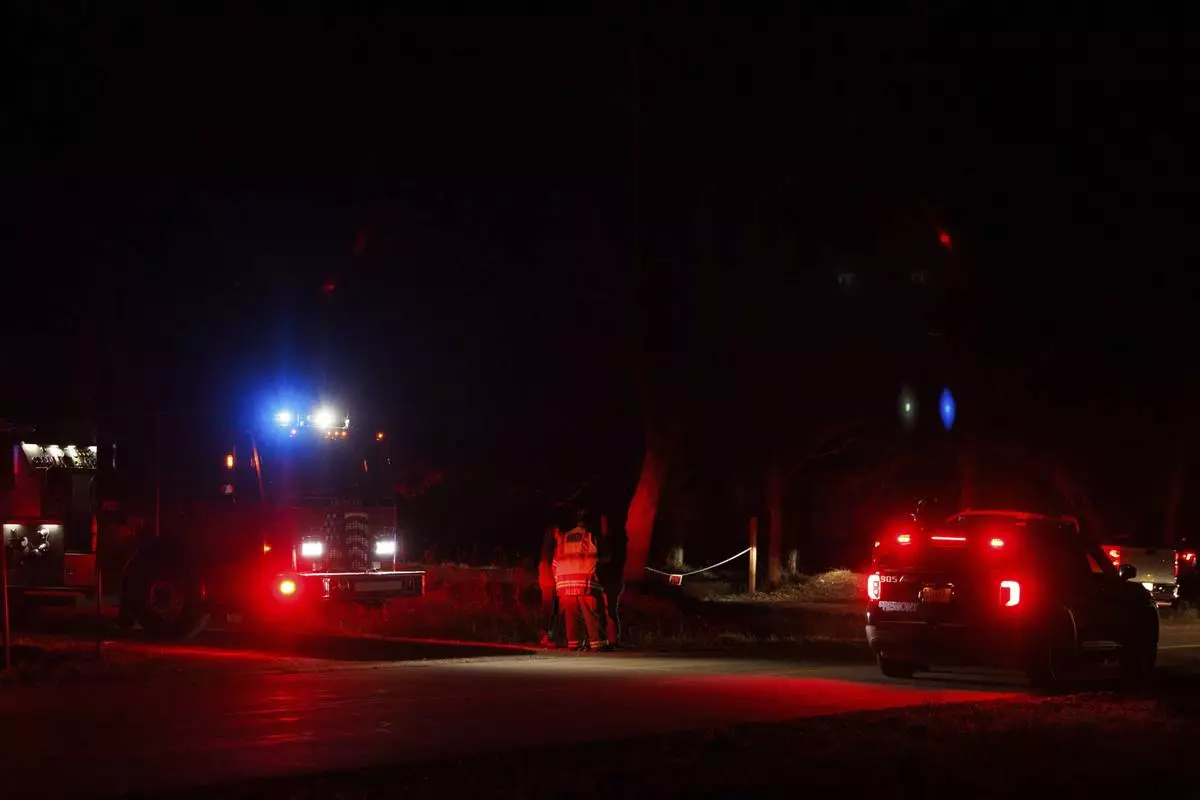 Emergency crews respond after plane crashed into the Platte River killing multiple people Friday, April 18, 2025, in Fremont, Neb. (Nikos Frazier/Omaha World-Herald via AP)