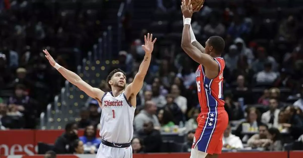 Dowtin scores a career-high 30 points and 76ers snap 12-game skid with 122-103 win over Wizards