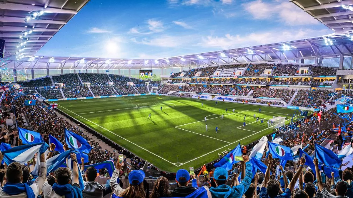 Venice, 22 April 2025. New Stadium unveiled for Venezia, designed by Populous.