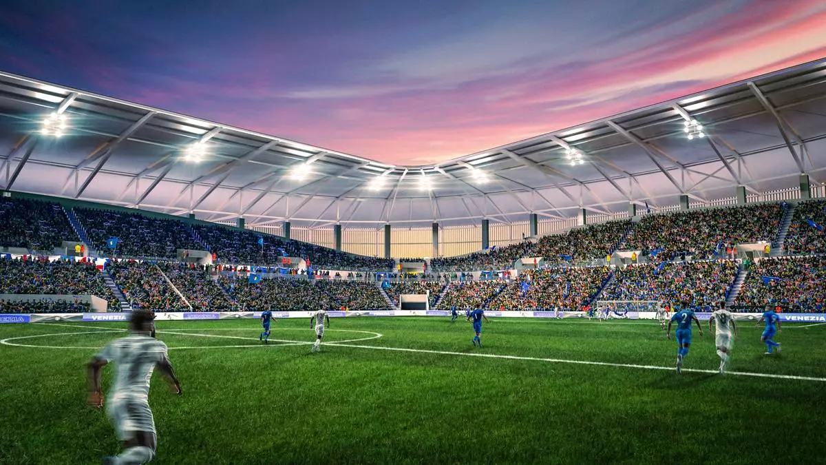Venice, 22 April 2025. New Stadium unveiled for Venezia, designed by Populous.