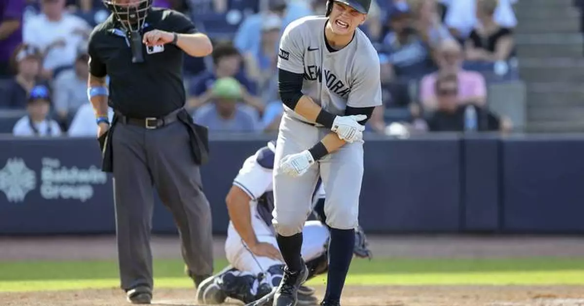 X-ray negative after Yankees' Ben Rice hit on left elbow by pitch