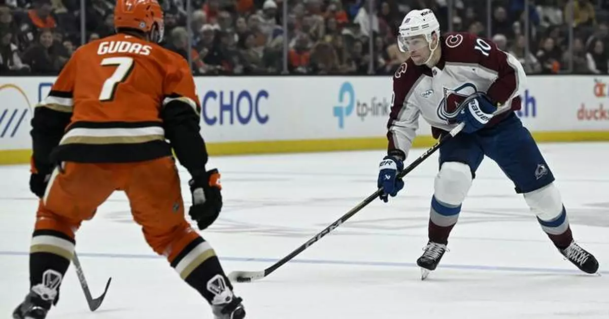 Coyle has goal and 2 assists as Avalanche score 4 in 3rd period to beat Ducks 4-2