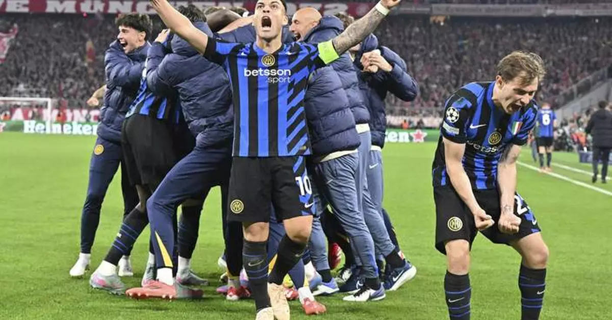 Kane misses, Frattesi scores as Inter beats Bayern 2-1 in 1st leg of Champions League quarterfinals