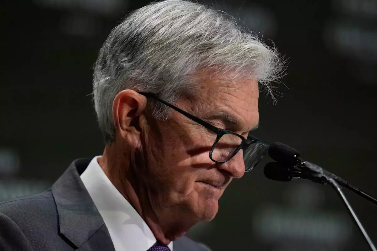 Chair of the Board of Governors of the Federal Reserve System Jerome Powell speaks during an event hosted by the Economic Club of Chicago, Wednesday, April 16, 2025, in Chicago. (AP Photo/Erin Hooley)