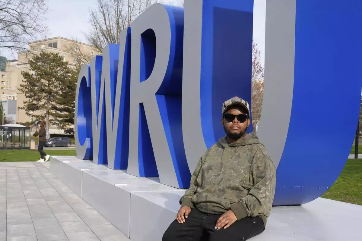 Case Western Reserve University student. Justen Pippens poses for a photo at the school In Cleveland Thursday, April 17, 2025. (AP Photo/Sue Ogrocki)