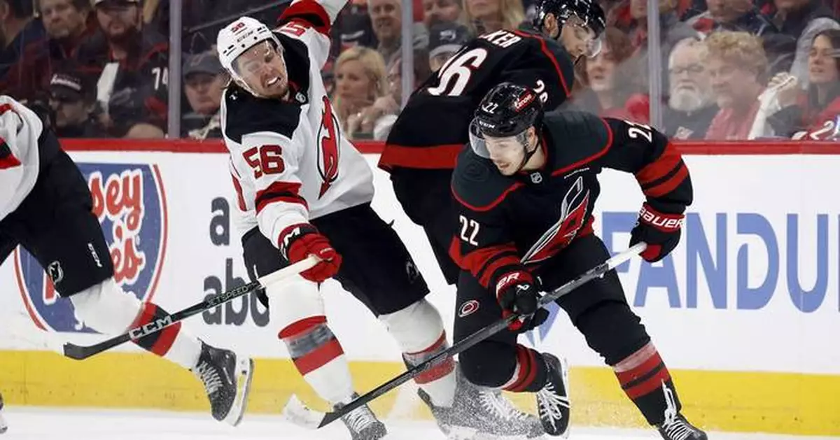 Aho's blast pushes Hurricanes past Devils 5-4 in double OT to advance in Stanley Cup Playoffs