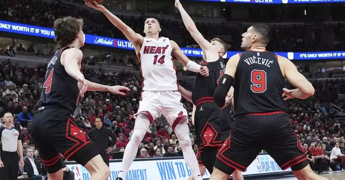 Herro scores 38 as Heat dominate Bulls 109-90 to advance in Play-In Tournament