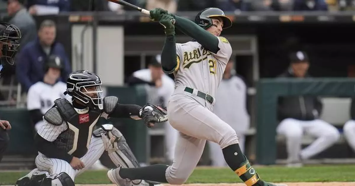Soderstrom hits major league-leading 9th homer as A's beat White Sox 8-0