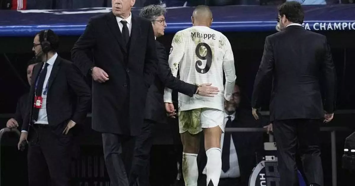 Injured Mbappé jeered in Real Madrid's quarterfinal exit in the Champions League