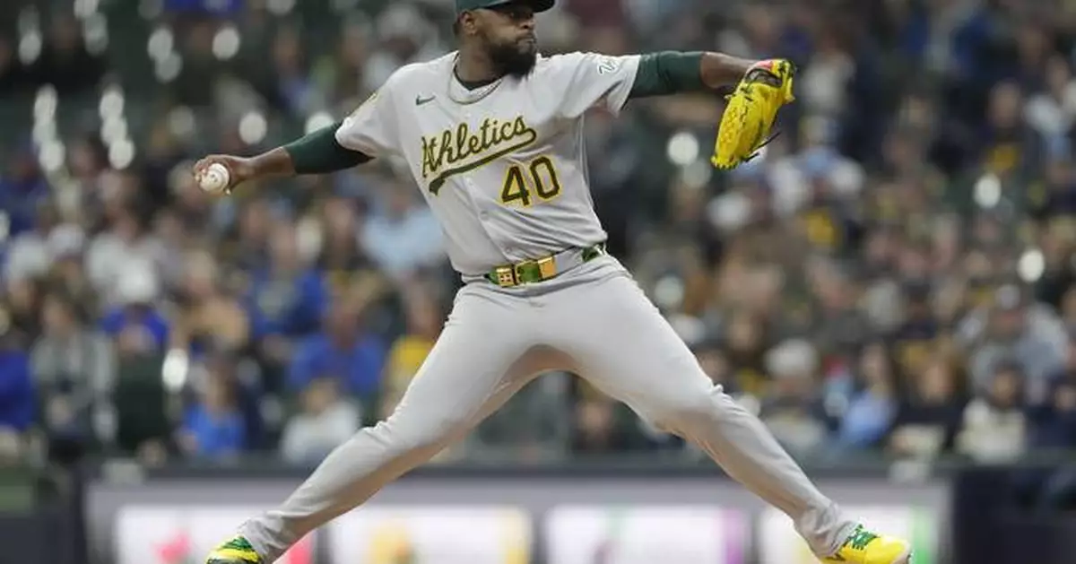 Severino goes 8 strong innings for first win since signing big contract and A's top Brewers 3-1