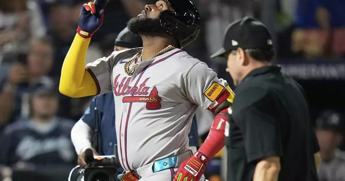 Braves DH Marcell Ozuna out of lineup vs Blue Jays because of sore hip, listed as day-to-day